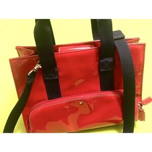 Tommy Hilfiger Red Patent Leather Red Tote Purse Handbag Crossbody